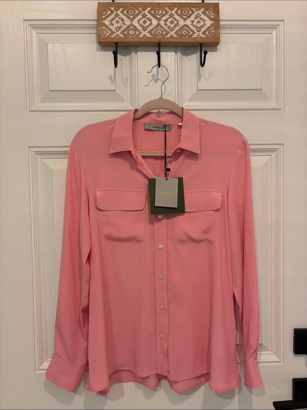 Nwt marella marina crepe shirt in deep rose